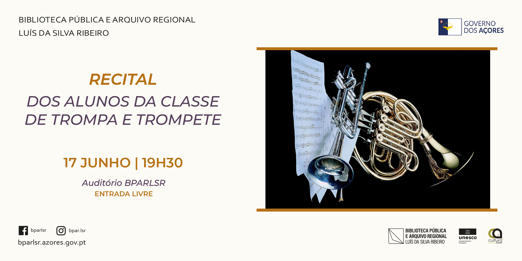 Recital dos alunos de classe de Trompa e Trompete