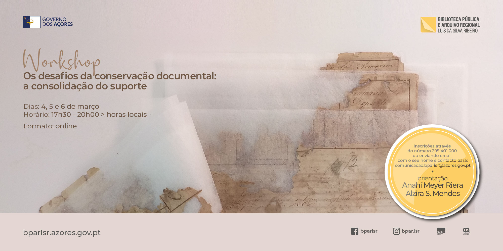 Workshop | Os desafios da conservação documental: a consolidação do suporte